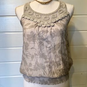 Super cute gray macrame tank